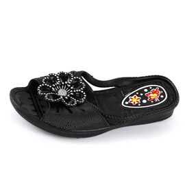 Roveli - Papuci de copii, din cauciuc, FLOWER F109-BLACK, Culoare (12): Negru, Marime (12): 30-