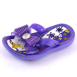 Papuci de copii, din cauciuc, cu fundita  F99-PURPLE, Culoare (12): Mov, Marime (12): 28 - - Roveli