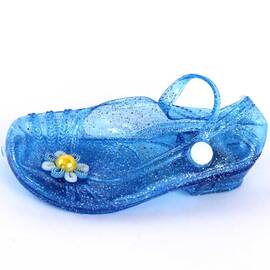 Balerini de copii, perforati, cu bareta si decorati cu fundita  F116-BLUE, Culoare (12): Albastru, Marime (12): 27 - - Roveli