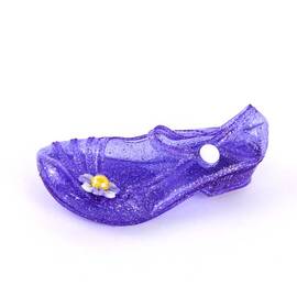 Balerini de copii, perforati, cu bareta si decorati cu fundita  F116-PURPLE  Confectionati din cauciuc, Culoare (12): Mov, Marime (12): 24 - - Roveli