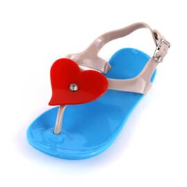 Sandale de copii, flip-flops HEART #2-10-BLUE/RED, Culoare (12): Albastru, Bej, Rosu, Marime (12): 25 - - Roveli