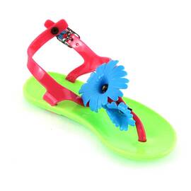 Sandale de copii, flip-flops FLOWERS #2-8-NEON/RED, Culoare (12): Albastru, Rosu, Verde neon, Marime (12): 29 - - Roveli