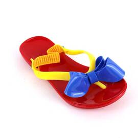 Sandale de copii, flip-flops, cu fundita si elastic la spate #258-RED, Culoare (12): Albastru, Rosu, Galben, Marime (12): 28 - - Roveli