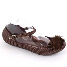 ​Balerini de dama, din cauciuc, cu funda si bareta H160-BROWN, Culoare (12): Maro, Marime (12): 38 - - Roveli