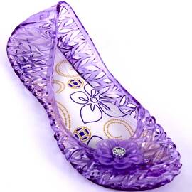 ​Balerini de dama, din cauciuc, cu floare H197-PURPLE, Culoare (12): Mov, Marime (12): 37* - - Roveli