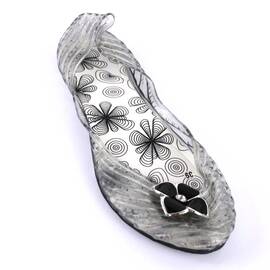 Balerini de dama, din cauciuc, cu floare LILLY H85-1-BLACK, Culoare (12): Negru, Marime (12): 41* - - Roveli