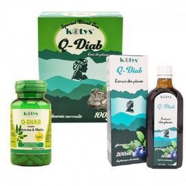 Q Diab Pachet Capsule + Ceai + Tinctura Kotys - - Roveli