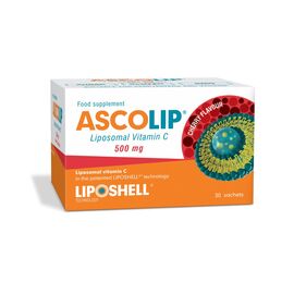 Vitamina C Lipozomala Ascolip 500 mg cu Aroma de Cirese 30 plicuri Liposhell - - Roveli