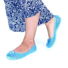 ​Balerini de dama, din cauciuc, MARGARETA-08-BLUE, Culoare (12): Albastru, Marime (12): 36 - - Roveli