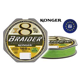 Roveli - Fir Textil Konger Braider X8 150m 0.06mm-0.14mm Fluo Green, Varianta: Braider X8 150m 0.10mm/10.7kg Fluo Green-