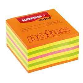 Roveli - Notes autoadeziv cub, 75x75mm, 450 file/set, culori summer neon, Kores-