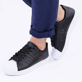 Pantofi casual de dama, cu varful cauciucat, confortabili si usori LB631-1-BLACK/WHITE, Culoare (12): Negru, Marime (12): 36** - - Roveli