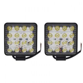 Set 2 proiectoare LED patrate, 2.2 cm grosime, 48W, 12/24V - - Roveli