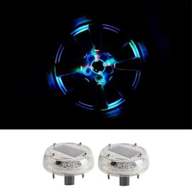 Set 2 capace jante auto LED multicolor, incarcare solara - - Roveli