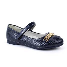 ​Pantofi de copii, albastri, cu talpa joasa B-35-NAVY, Culoare (12): Auriu, Bleumarin, Marime (12): 35 - - Roveli