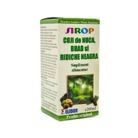 Sirop Coji de Nuca Brad si Ridiche Neagra 200 ml Elidor - - Roveli
