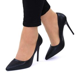 Roveli - Pantofi de dama, eleganti, stiletto DF-988431-1B-BLACK, Culoare (12): Negru, Marime (12): 38*-