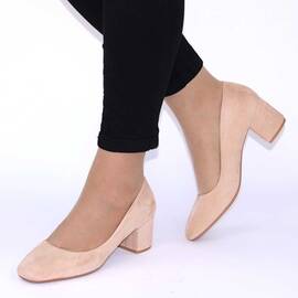 Pantofi de dama, cu toc mediu G076-BEIGE, Culoare (12): Bej, Marime (12): 36 - - Roveli