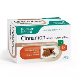 Roveli - Cinnamon Extract + Crom si Zinc 30 capsule Rotta Natura-