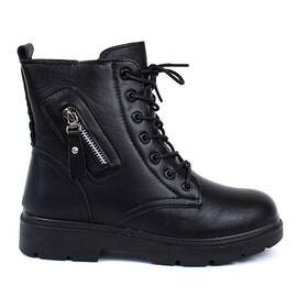 Ghete de dama , imblanite, cu fermoar lateral decorativ B11-BLACK, Culoare (12): Negru, Marime (12): 37 - - Roveli