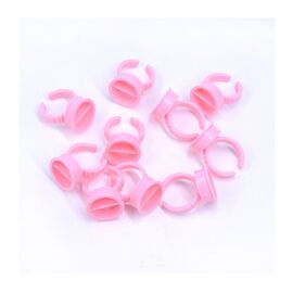 Roveli - Inel din plastic roz 17 mm cu separator pentru adeziv set 10 bucati-