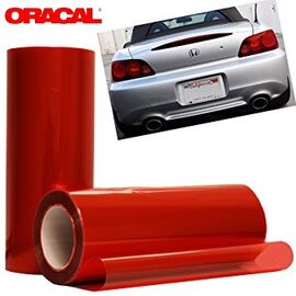 Folie protectie faruri / stopuri ORACAL (100 x 50 cm) - rosu - - Roveli