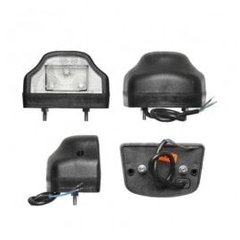 Lampa auto  pentru numar 12/24V partea Dreapta/ Stanga cu leduri carcasa neagra la bucata - - Roveli