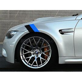 Sticker ornament auto BMW FLAG - BLACK/BLUE (20cm x 12cm) - - Roveli