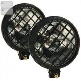 Set 2 proiectoare auto Carpoint 12V 55W cu bec H3 , rotunde carcasa de plastic, dimensiuni 220 mm. cu lumina de drum - - Roveli