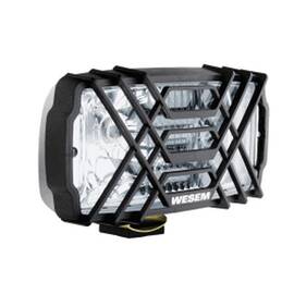 Proiector auto Wesem 12/24V cu bec H3 , dimensiuni 235x132x137mm , carcasa crom, geam clar , cu lumina de drum , 1 buc. - - Roveli