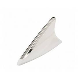 Antena auto ornamentala Rechin Alb + Crom 5.5x13.8x5.1cm universala - - Roveli