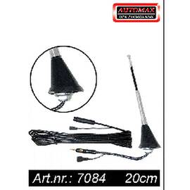 Antena auto Automax aluminiu cu amplificator , 20cm , 12V - - Roveli
