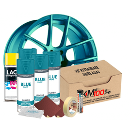 Kit reparatie jante, culoare ALBASTRU DESCHIS (V4) - Cod RAL: 5021 - - Roveli