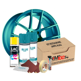 Kit reparatie jante, culoare ALBASTRU DESCHIS (V2) - Cod RAL: 5021 - - Roveli