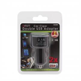 Adaptor de incarcare de la bricheta auto cu 2 porturi USB - Negru - - Roveli