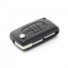 Peugeot 406 - Carcasa cheie tip briceag 3 butoane, lama NE78-SH3 cu suport baterie si buton portbagaj - - Roveli