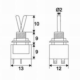 Intrerupatoare cu brat 2 circuit 3A-250V ON-OFF - - Roveli