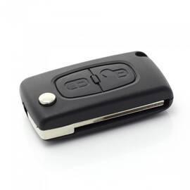 Peugeot 407 - Carcasa cheie tip briceag 2 butoane, lama HU83-SH2 fara suport baterie - - Roveli