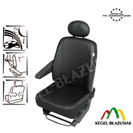 Husa auto scaun sofer microbuz imitatie piele DV1 L pentru Citroen Jumpy Fiat Scudo Ford Transit Mercedes Vito Opel Vivaro - BAV-1423-244-4010 - - Roveli