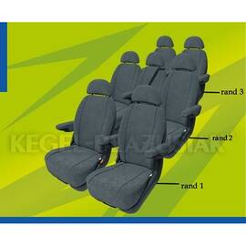 Husa scaun auto Van Minibus S1 la bucata pentru Chevrolet  Chrysler  Citroen   Daewoo  Ford  fiat   Honda  Kia  Lancia  Mercedes  Peugeot  Renault  Seat  Toyota  VW - BAV-1406-258-3023 - - Roveli