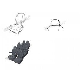 Huse scaune auto Fiat Multipla pentru scaunele din spate   1 buc husa scaun fara husa tetiera - BAV-1406-258-3023-1 - - Roveli