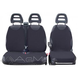 Huse scaune auto tip maieu pentru masini tip VAN 2+1 , din bumbac, culoare Navi Blue - - Roveli