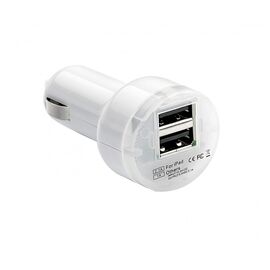 Incarcator Dublu USB de la priza  12V DC cu 2 iesirii de 1A  si 2.1A pt. diverse aplicatii, Alb - - Roveli