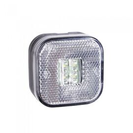 Lampa gabarit auto 12/24V cu LED, patrata, culoare Alba, 64x64mm, 1buc - - Roveli