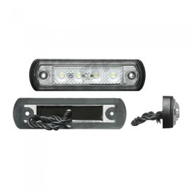 Lampa gabarit auto 12/24V dreptunghiulara Alba cu Leduri, 110x30x15mm,1 buc. - - Roveli