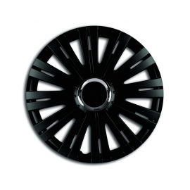 Set Capace Roti 15` Negre Cu Inel Cromat Active - - Roveli