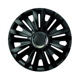 Set Capace Roti 16` Negre Cu Inel Cromat Royal - - Roveli