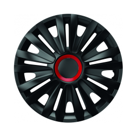 Set Capace Roti 16` Negre Cu Inel Rosu Royal - - Roveli