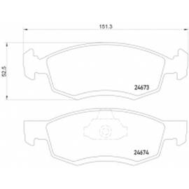 Set Placute Frana Fata Mcv/Van/Pick-Up - - Roveli