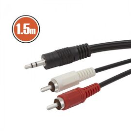 Cablu RCA / JACK fisa 2 x RCA-fisa 3,5 st JACK 1,5 m - - Roveli